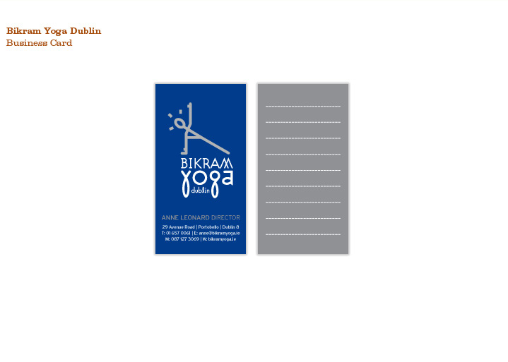 Bikram Yoga Dublin, Business Card