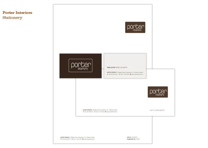 Porter Interiors, Samples of stationery