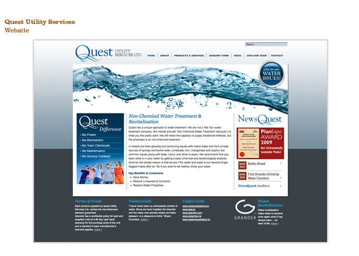 Quest Utility Services, Content managed website and branding