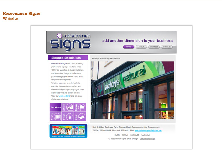 Roscommon Signs, Website design
